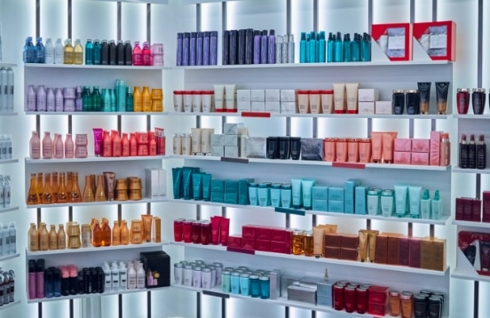 Display of health and beauty products