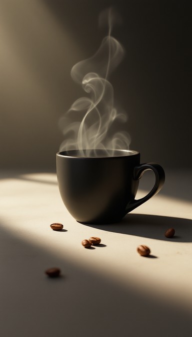 Cup of coffee in the morning light