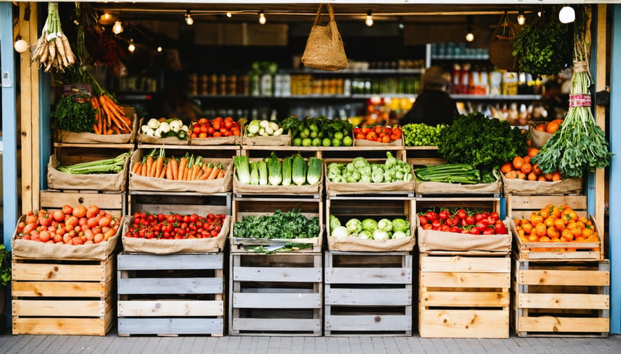 Vegetable stall at a farmers market